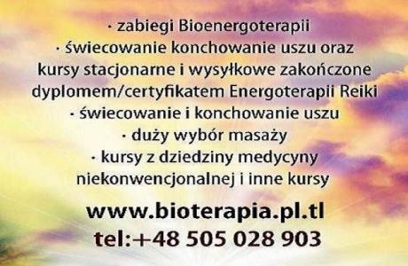 Zabiegi Bioenergoterapia świecowanie konchowanie uszu Japońska bioenergoterapia Reiki masaż i terapi